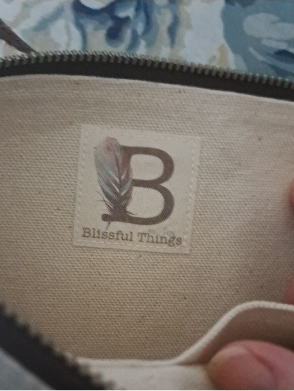 BLISSFUL THINGS handcrafted Taupe and Brown multi purpose pouch bag cosmetic zip - Picture 2 of 5